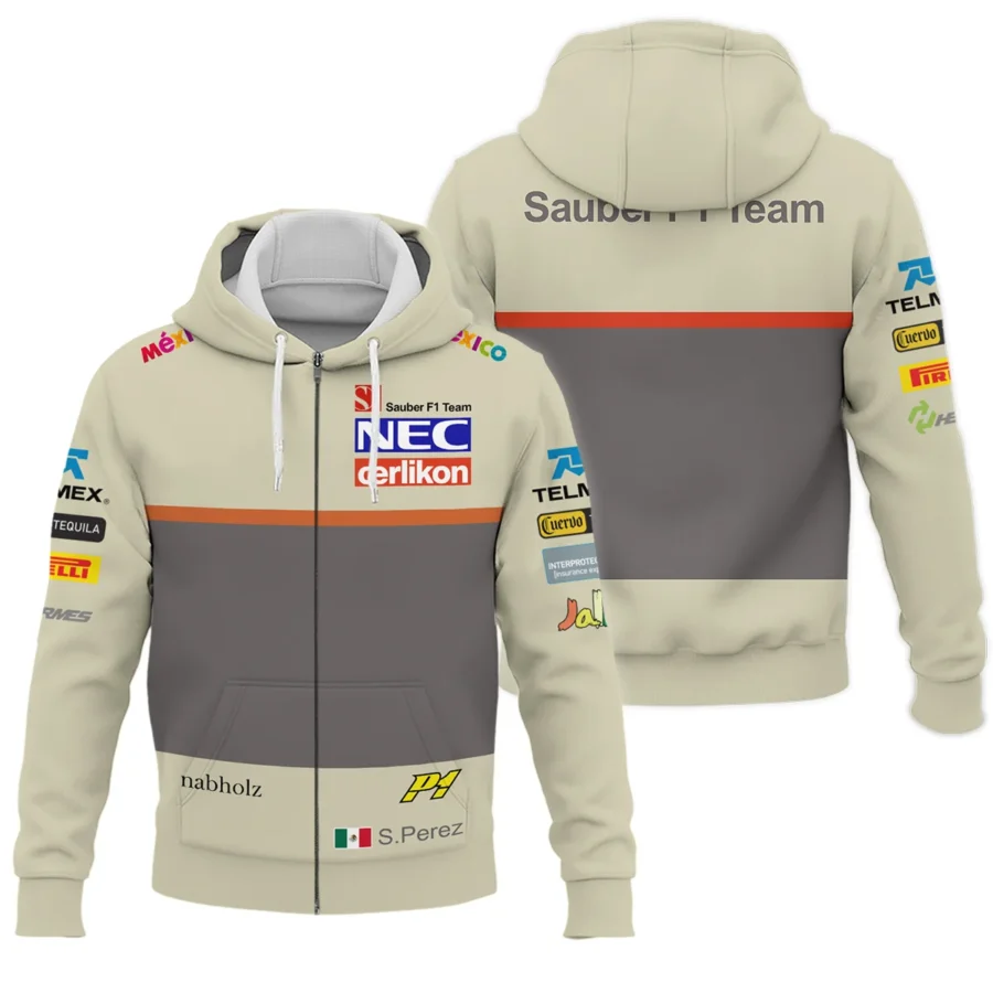 2012 Sergio Perez Racing Suit Sauber F1 Zipper Hoodie BLVASP170925A10ZHD