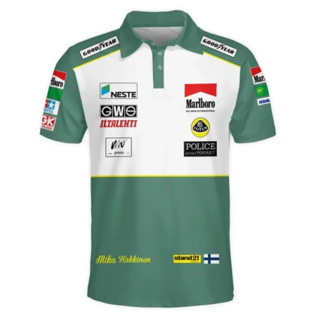 1991 Mika Hakkinen Racing Suit Lotus F1 Polo Shirt BLVAMH271025A2PL