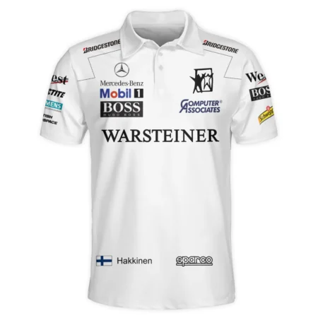 1998 WDC Mika Hakkinen Racing Suit McLaren F1 Polo Shirt BLVAMH271025A4PL
