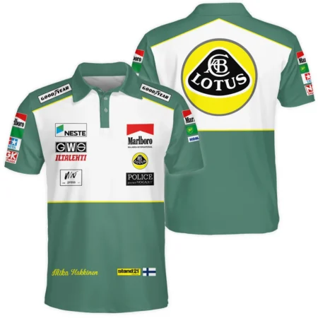 1991 Mika Hakkinen Racing Suit Lotus F1 Polo Shirt BLVAMH271025A2PL