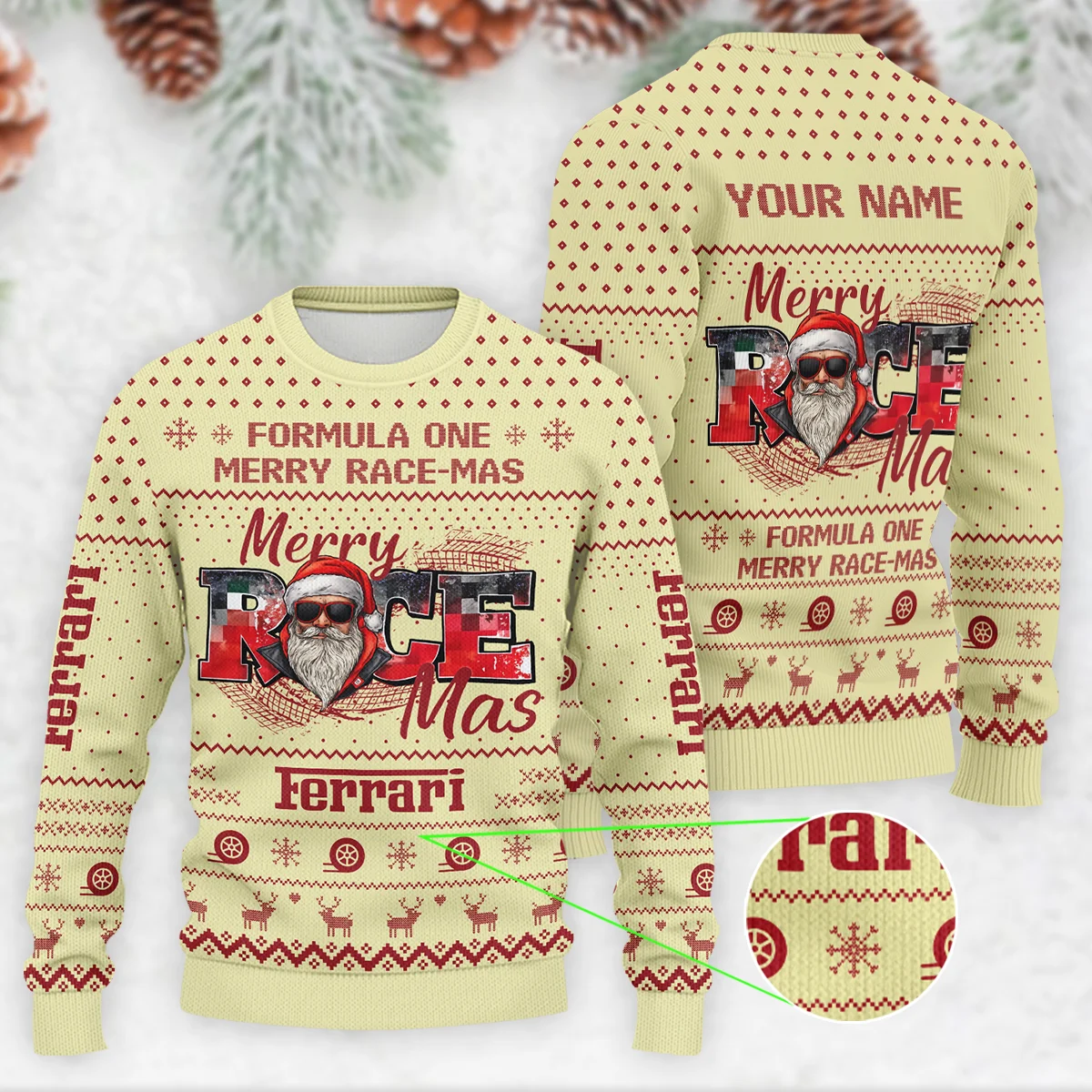 Merry RaceMas Ferrari Formula 1 - Ugly Sweater BLVAF1220925A20FRR Merry RaceMas Ferrari Formula 1 - Ugly Sweater BLVAF1220925A20FRR