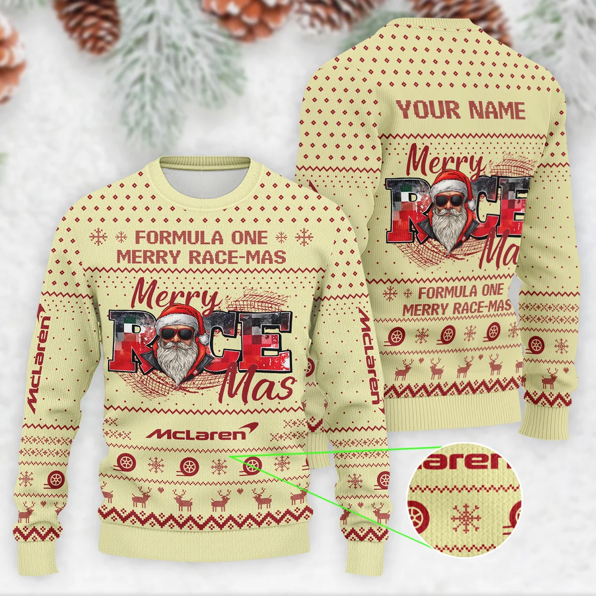 Merry RaceMas McLaren Formula 1 - Ugly Sweater BLVAF1220925A20MCL Merry RaceMas McLaren Formula 1 - Ugly Sweater BLVAF1220925A20MCL