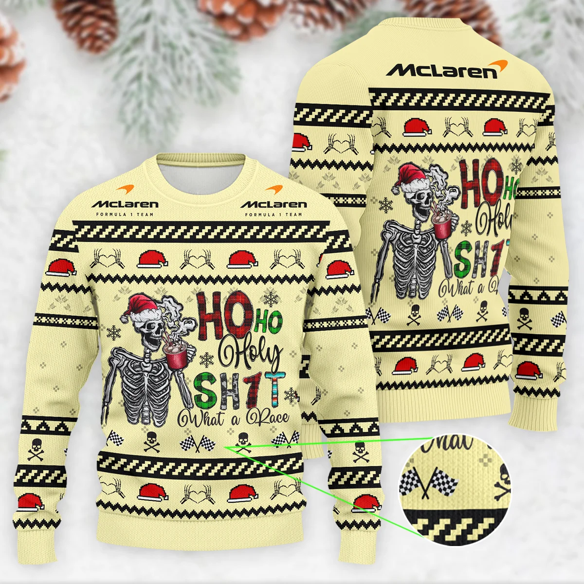 HolySh What A Race McLaren Formula 1 - Ugly Sweater BLVAF1220925A21MCL HolySh What A Race McLaren Formula 1 - Ugly Sweater BLVAF1220925A21MCL