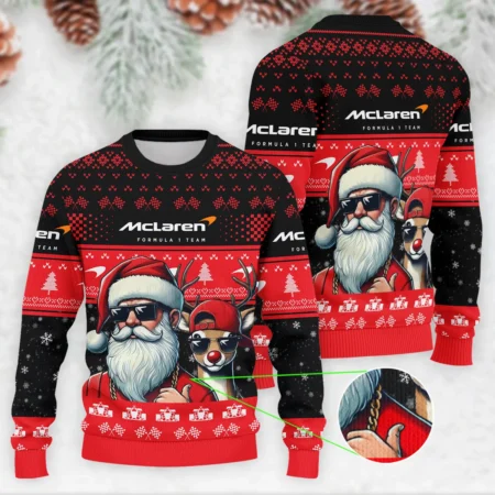 Badass Santa Reindeer McLaren Formula 1 - Ugly Sweater BLVAF1220925A23MCL