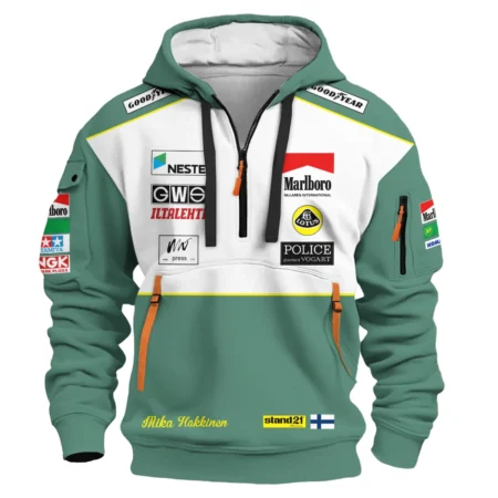 1991 Mika Hakkinen Racing Suit Lotus F1 Hoodie Half Zip BLVAMH271025A2HDF