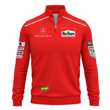 1995 Mika Hakkinen Racing Suit McLaren F1 Quarter-Zip Sweatshirt BLVAMH271025A3QZS