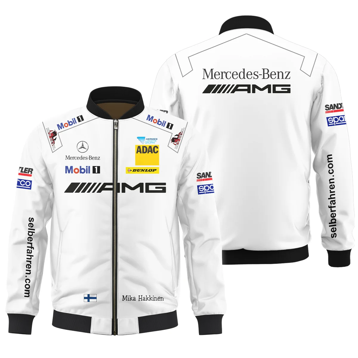 2007 Mika Hakkinen Racing Suit Mercedes Bomber BLVAMH271025A5BB 2007 Mika Hakkinen Racing Suit Mercedes Bomber BLVAMH271025A5BB