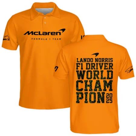 2025 F1 Driver Champion Lando Norris McLaren F1 Team Polo Shirt BLNRWDCA6PL 2025 F1 Driver Champion Lando Norris McLaren F1 Team Polo Shirt BLNRWDCA6PL