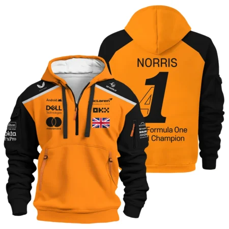 Champion From #4 to #1 Lando Norris McLaren F1 Team Hoodie Half Zip BLNRWDCA1HDF Champion From #4 to #1 Lando Norris McLaren F1 Team Hoodie Half Zip BLNRWDCA1HDF