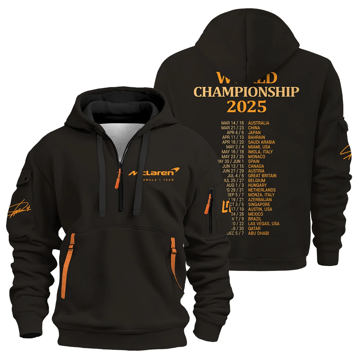 World Championship 2025 Lando Norris McLaren F1 Team Hoodie Half Zip BLNRWDCA7HDF World Championship 2025 Lando Norris McLaren F1 Team Hoodie Half Zip BLNRWDCA7HDF