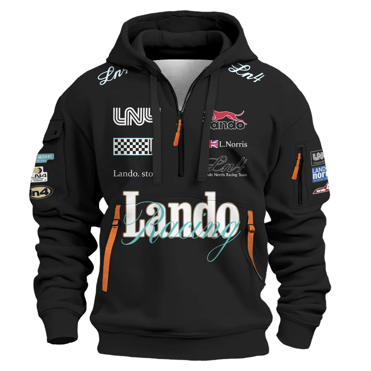 Lando Norris Racing Hoodie Half Zip BLVALN051225A7HDF Lando Norris Racing Hoodie Half Zip BLVALN051225A7HDF