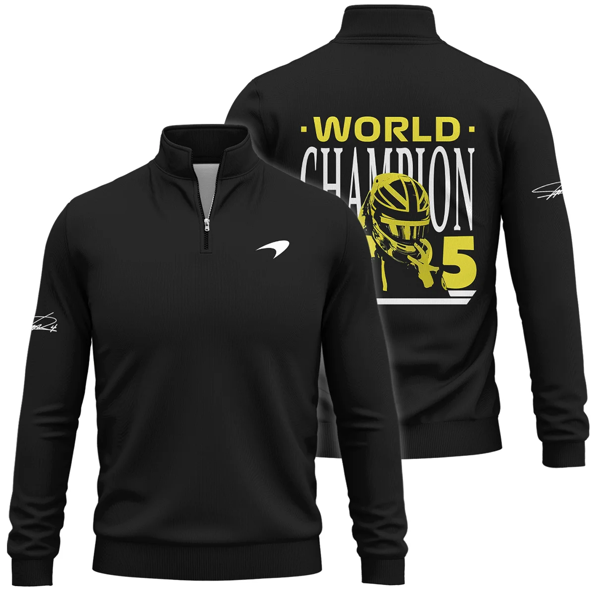 World Champion 2025 Lando Norris McLaren F1 Team Quarter-Zip Sweatshirt BLVALN051225A5QZS World Champion 2025 Lando Norris McLaren F1 Team Quarter-Zip Sweatshirt BLVALN051225A5QZS