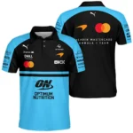 2026 McLaren F1 Teamwear For Fans Polo Shirt BLMCL25126A3PL - Cyan