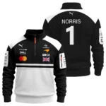 2026 Lando Norris McLaren F1 Teamwear Sweatshirt Zipper BLNR26126A2SHZ - White