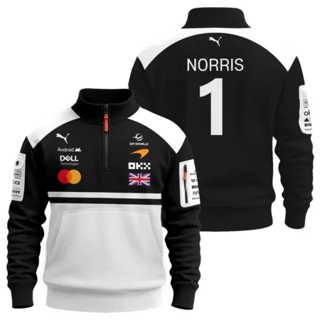 2026 Lando Norris McLaren F1 Teamwear Sweatshirt Zipper BLNR26126A2SHZ - White