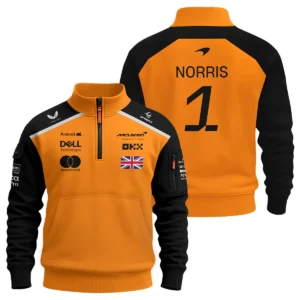 #1 2026 Lando Norris McLaren F1 Team For Fans Hoodie Half Zip BLNR3126A1HDF