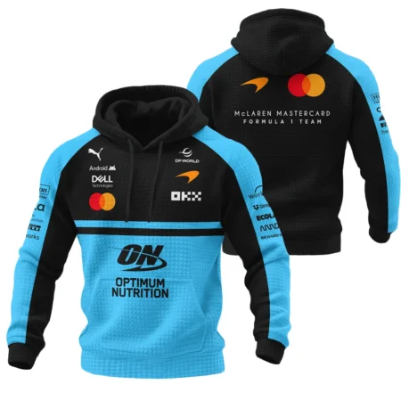 2026 McLaren F1 Teamwear For Fans Hoodie Quilted Waffle BLMCL25126A3HQW - Cyan