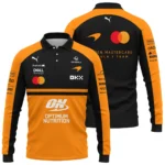2026 McLaren F1 Teamwear For Fans Long Polo Shirt BLMCL25126A1LPL - Orange