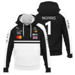 2026 Lando Norris McLaren F1 Teamwear Hoodie BLNR26126A2HD - White