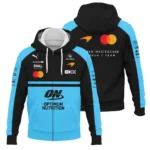 2026 McLaren F1 Teamwear For Fans Zipper Hoodie BLMCL25126A3ZHD - Cyan