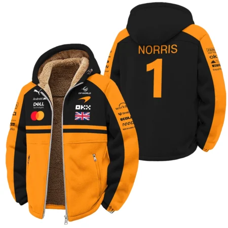 2026 Lando Norris McLaren F1 Teamwear Winter Fleece Jacket BLNR26126A1WFJ - Orange