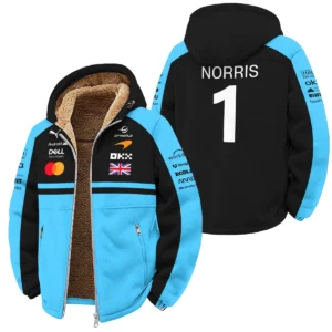 2026 Lando Norris McLaren F1 Teamwear Quarter Zip Sweatshirt BLNR26126A3QZS - Cyan