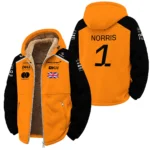 #1 2026 Lando Norris McLaren F1 Team For Fans Winter Fleece Jacket BLNR3126A1WFJ