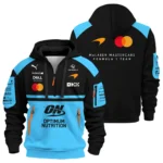 2026 McLaren F1 Teamwear For Fans Hoodie Half Zip BLMCL25126A3HDF - Cyan