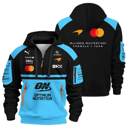 2026 McLaren F1 Teamwear For Fans Hoodie Half Zip BLMCL25126A3HDF - Cyan
