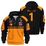2026 Lando Norris McLaren F1 Teamwear Hoodie Half Zip BLNR26126A1HDF - Orange