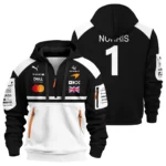 2026 Lando Norris McLaren F1 Teamwear Hoodie Half Zip BLNR26126A2HDF - White