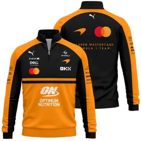 2026 McLaren F1 Teamwear For Fans Quarter Zip Sweatshirt BLMCL25126A1QZS - Orange