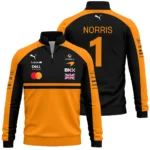 2026 Lando Norris McLaren F1 Teamwear Quarter Zip Sweatshirt BLNR26126A1QZS - Orange