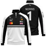 2026 Lando Norris McLaren F1 Teamwear Quarter Zip Sweatshirt BLNR26126A2QZS - White