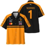 2026 Lando Norris McLaren F1 Teamwear Hawaiian Shirt BLNR26126A1HW - Orange