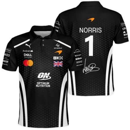 2026 Lando Norris McLaren F1 Teamwear Polo Shirt BLNR26226A2PL - White