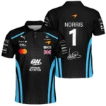 2026 Lando Norris McLaren F1 Teamwear Polo Shirt BLNR26226A3PL - Cyan