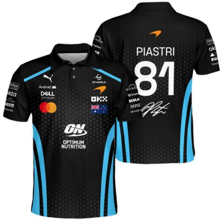 2026 Oscar Piastri McLaren F1 Teamwear Polo Shirt BLOP26226A3PL - Cyan