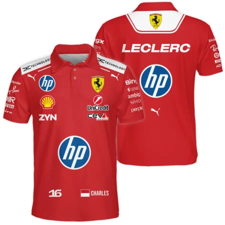 2026 Charles Leclerc Ferrari F1 Teamwear Polo Shirt BLVAFRR2226A1PL