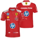 2026 Lewis Hamilton Ferrari F1 Teamwear Polo Shirt BLVAFRR2226A3PL