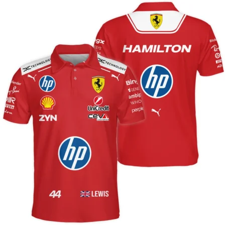 2026 Lewis Hamilton Ferrari F1 Teamwear Polo Shirt BLVAFRR2226A3PL