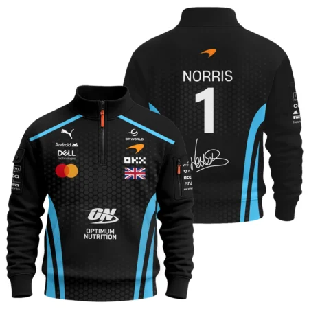 2026 Lando Norris McLaren F1 Teamwear Sweatshirt Zipper BLNR26226A3SHZ - Cyan