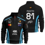 2026 Oscar Piastri McLaren F1 Teamwear Sweatshirt Zipper BLOP26226A3SHZ - Cyan