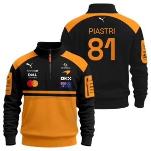 2026 Oscar Piastri McLaren F1 Teamwear Hoodie Half Zip BLOP4226A1HDF - Orange