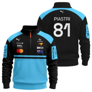 2026 Oscar Piastri McLaren F1 Teamwear Hoodie Half Zip BLOP4226A3HDF - Cyan