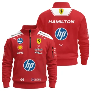 2026 Lewis Hamilton Ferrari F1 Teamwear Hoodie Half Zip BLVAFRR2226A3HDF