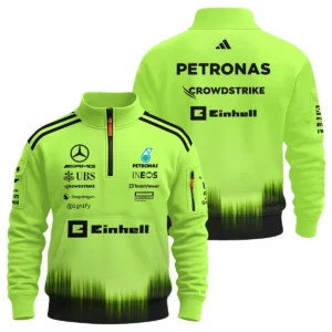 2026 Mercedes F1 Teamwear Hoodie Half Zip BLVAMER1226A5HDF - Green