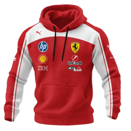 2026 Ferrari F1 Teamwear Hoodie Quilted Waffle BLVAFRR2226A5HQW