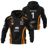 2026 Lando Norris McLaren F1 Teamwear Hoodie Quilted Waffle BLNR26226A1HQW - Orange