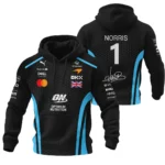 2026 Lando Norris McLaren F1 Teamwear Hoodie Quilted Waffle BLNR26226A3HQW - Cyan